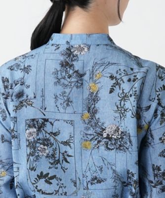 Leilian レリアン 花柄 半袖 シャツ ワンピース 13+ 大きいサイズ Leilian レリアン 花柄 半袖 シャツ ワンピース 13+ 大きい