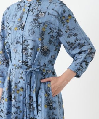 花柄ワンピース レリアン フラワー柄フレアワンピース【Leilian WHITE