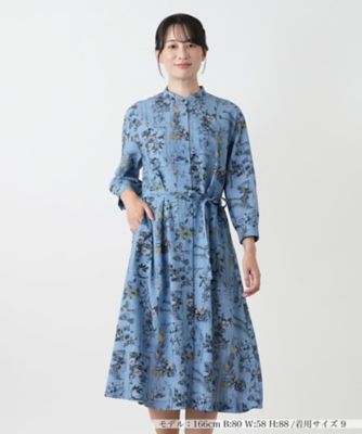 Leilian レリアン 花柄 半袖 シャツ ワンピース 13+ 大きいサイズ Leilian レリアン 花柄 半袖 シャツ ワンピース 13+ 大きい