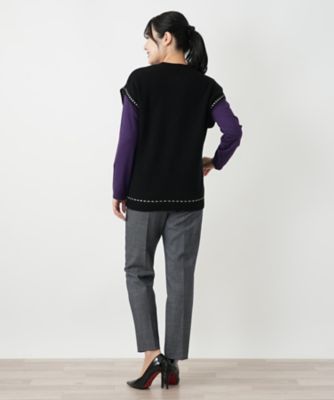 新品タグ付✨レリアン 今期新作 雪柄ニットベスト 大きいサイズ 13＋ 雪柄ニットベスト【MUSE BY ROCHAS Premiere