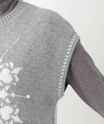 新品タグ付✨レリアン 今期新作 雪柄ニットベスト 大きいサイズ 13＋ 雪柄ニットベスト【MUSE BY ROCHAS Premiere】|レリアン | レリアン