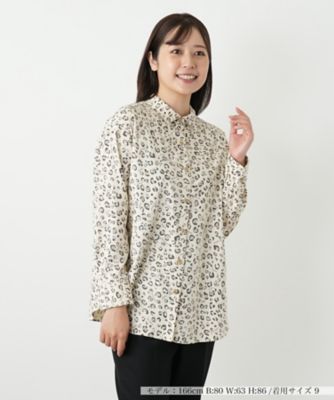 ＜Leilian (Women)＞レオパード柄ブラウス【ＭＵＳＥ　ＢＹ　ＲＯＣＨＡＳ　Ｐｒｅｍｉｅｒｅ】