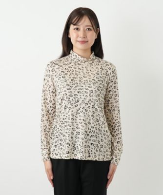レオパード柄ハイネックカットソー【MUSE BY ROCHAS