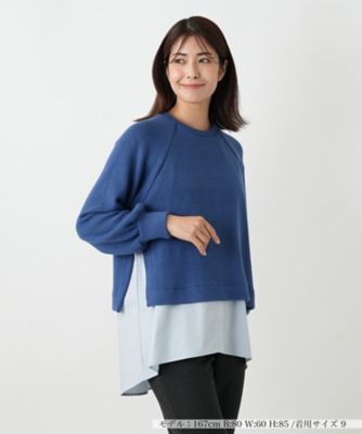 異素材切替ニットプルオーバー | Leilian (Women)/レリアン