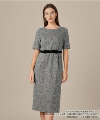 ＜BOURGE (Women)＞ラメ混ウエストリボンワンピース