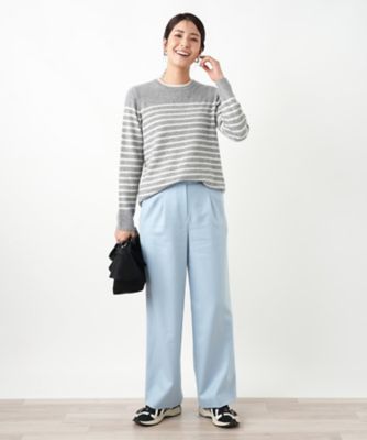 ＜Leilian (Women)＞ストレッチワイドパンツ【Ｌｅｉｌｉａｎ　ＷＨＩＴＥ　ＬＡＢＥＬ】
