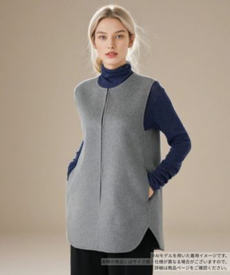 BOURGE (Women)/ブールジュ ノーカラーベスト 96グレー トップス【三越伊勢丹/公式】