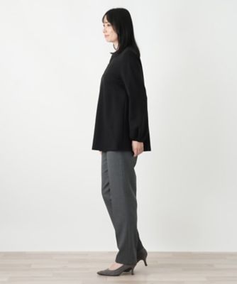 洗えるスキッパーチュニックブラウス【Leilian WHITE