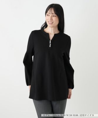 新品 レリアン Leilian シャツ ブラウス チュニック 13＋ 綿 洗えるスキッパーチュニックブラウス【Leilian WHITE