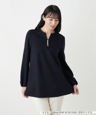 ＜Leilian (Women)＞スキッパーチュニックブラウス【Ｌｅｉｌｉａｎ　ＷＨＩＴＥ　ＬＡＢＥＬ】