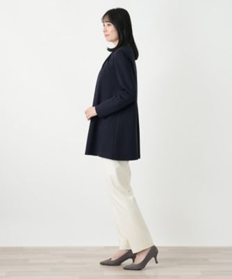 洗えるストレッチチュニックブラウス【Leilian WHITE