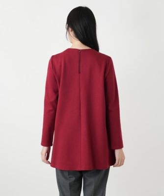 洗えるストレッチチュニックブラウス【Leilian WHITE