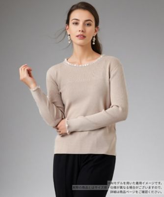 ＜BOURGE (Women)＞フリル編地切替ニット