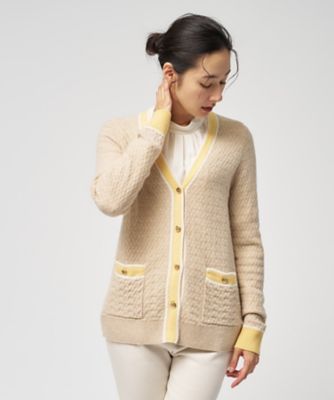 ウォッシャブルカシミヤハート柄カーディガン【25年11月カタログ