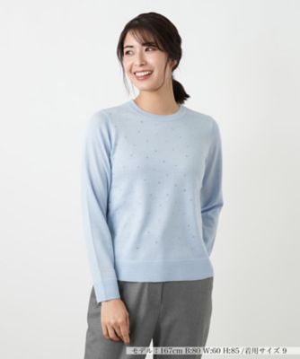 ラメビジュークルーネックニット | Leilian (Women)/レリアン | 三越