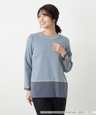 ラメボーダークルーネックニット | Leilian (Women)/レリアン | 三越