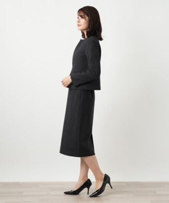 ノーカラースーツ【セレモニー】【Leilian WHITE