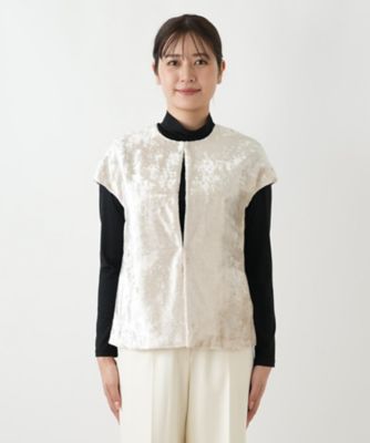 ノーカラーフレンチスリーブベスト | Leilian (Women)/レリアン