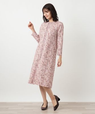 洗える異素材切替ミックスカラーワンピース【Leilian