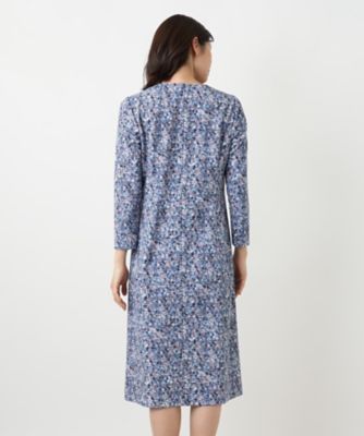 洗える異素材切替ミックスカラーワンピース【Leilian