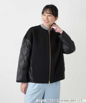 ＜Leilian (Women)＞異素材切替キルティングブルゾン