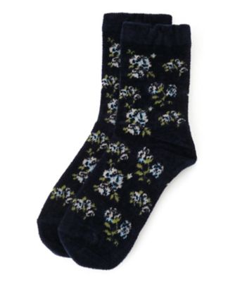 ＜Leilian (Women)＞【あったか素材】フラワー柄ショートソックス