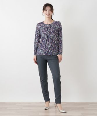 小花柄クルーネックカットソー【BINDA】 | Leilian (Women