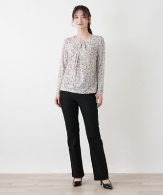 小花柄クルーネックカットソー【BINDA】 | Leilian (Women