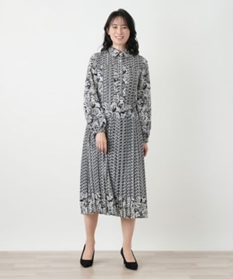 洗えるプリントシャツワンピース【ROCHAS Premiere