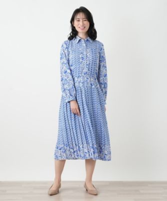 洗えるプリントシャツワンピース【ROCHAS Premiere