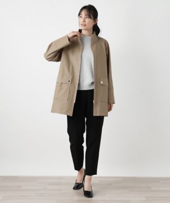 麻スタンドカラージップコート【ROCHAS Premiere