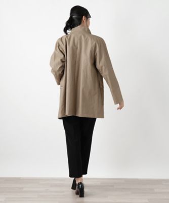 麻スタンドカラージップコート【ROCHAS Premiere