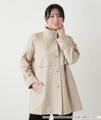 ＜Leilian (Women)＞ボタニカル柄スタンドカラーコート【ＲＯＣＨＡＳ　Ｐｒｅｍｉｅｒｅ】