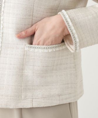 ツイードノーカラージャケット【ROCHAS Premiere