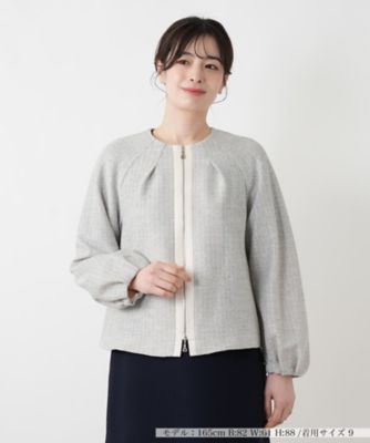 ＜Leilian (Women)＞ノーカラーラメジャケット【ＲＯＣＨＡＳ　Ｐｒｅｍｉｅｒｅ】