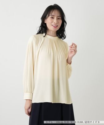 ＜Leilian (Women)＞タックプリーツブラウス【ＲＯＣＨＡＳ　Ｐｒｅｍｉｅｒｅ】