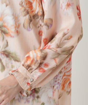 フラワー柄タックブラウス【ROCHAS Premiere