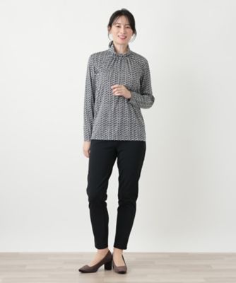 幾何学柄ハイネックカットソー【ROCHAS Premiere