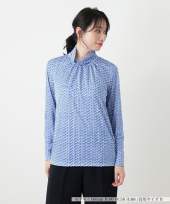 幾何学柄ハイネックカットソー【ROCHAS Premiere