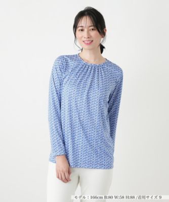 幾何学柄クルーネックカットソー【ROCHAS Premiere