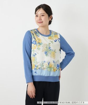 プリント切替クルーネックニット【ROCHAS Premiere