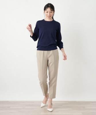 新品タグ付き　Leilian WHITE LABEL七分袖クルーネックカットソー 七分袖クルーネックニット | Leilian (Women)/レリアン | 三越伊勢丹