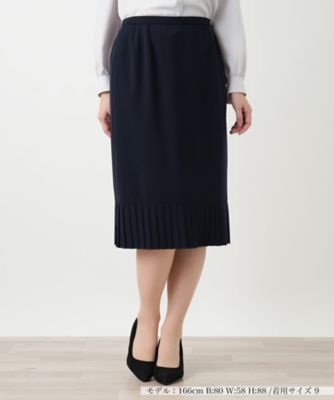 ＜Leilian (Women)＞洗えるプリーツヘム切替スカート