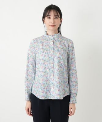 小花柄フリルネックブラウス | Leilian (Women)/レリアン | 三越伊勢丹 