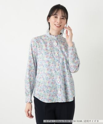 ＜Leilian (Women)＞小花柄フリルネックブラウス