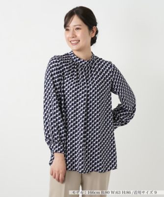 ＜Leilian (Women)＞幾何学柄プリントブラウス