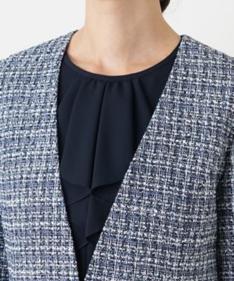 良品 レリアン ミックスツイード スタンドカラージャケット 大きいサイズ 日本製 ミックスツイードジャケット | Leilian (Women)/レリアン | 三越伊勢丹