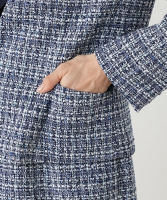 良品 レリアン ミックスツイード スタンドカラージャケット 大きいサイズ 日本製 ミックスツイードジャケット | Leilian (Women)/レリアン | 三越伊勢丹