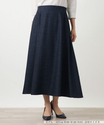 ＜Leilian (Women)＞洗えるデニムフレアスカート【２６年２月カタログ】