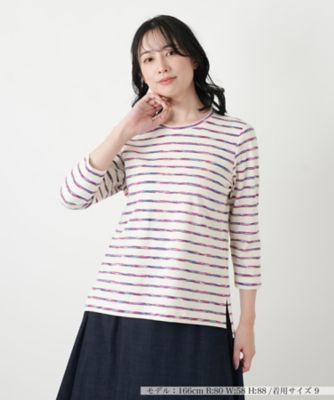 ＜Leilian (Women)＞ボーダークルーネックカットソー
